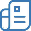 Blue icon of an invoice for zoho invoice